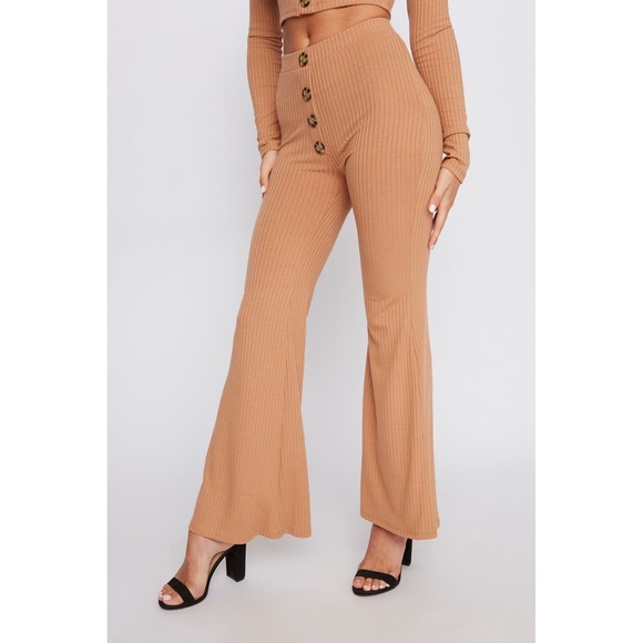 Street wear Society Ribbed Button Flare Pant - Picture 4 of 5